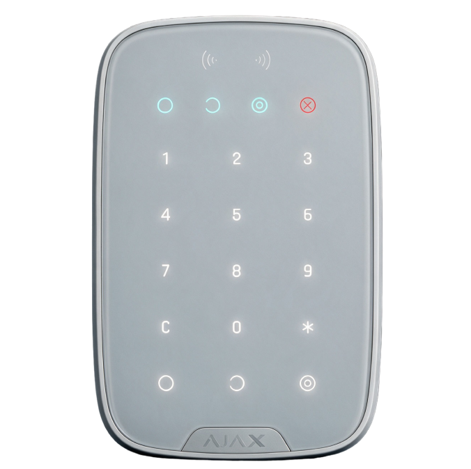 Teclado táctil inalámbrico Ajax KeyPad para armar y desarmar la alarma
